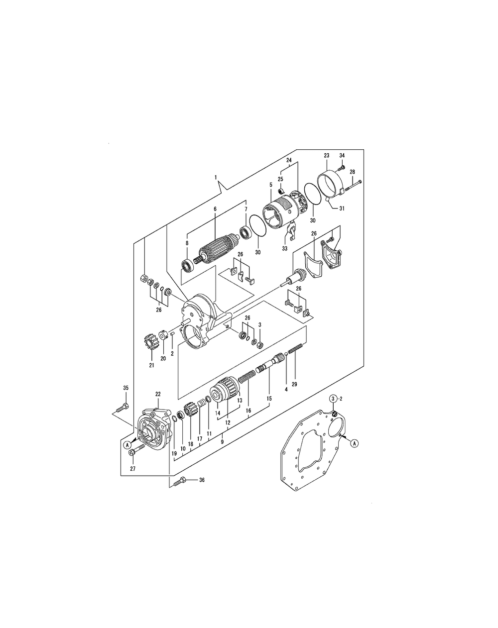 Engine Starting Motor Diagram and Parts List for SX3100 54ALB4S727-54ALB4SW727-54ALB4SX727-54ALB4SY727-54ALB4SZ727-54AMB4S727-54AMB4SW727-54AMB4SX727-54AMB4SY727-54AMB4SZ727 Cub Cadet Lawn Tractor